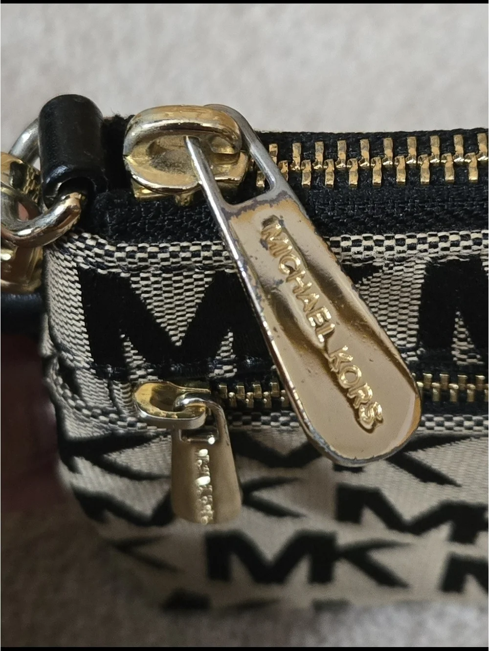 Michael Kors Signature MK Monogram Canvas Wristlet Clutch with Detachable Strap,
